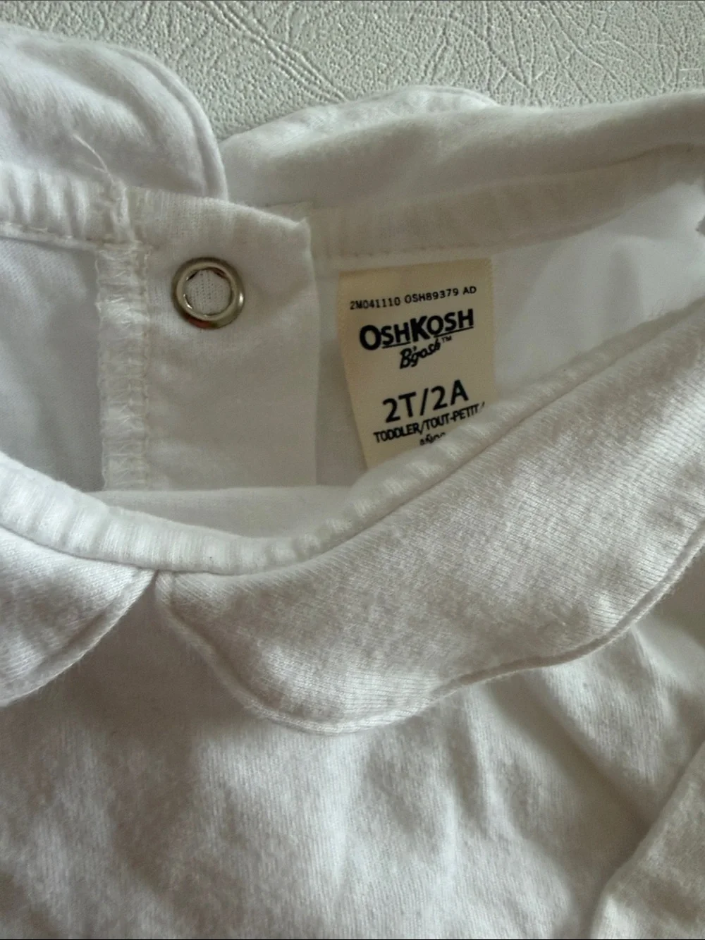 OshKosh B'gosh White Long-Sleeve Peter Pan Collar Tee